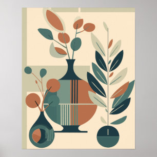 Affiche Vases et Plantes Abstraits modernes du milieu du s