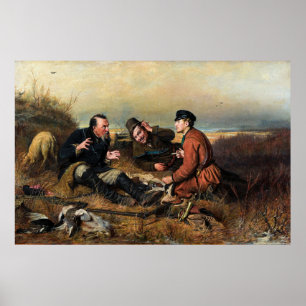 Affiche Vasily Perov : Les chasseurs au repos
