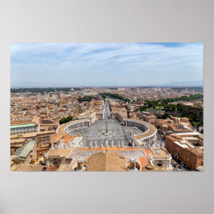 Affiche Vatican, Italie : Vue aérienne Carré de Saint-Pier