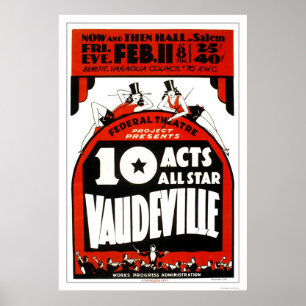 Affiche Vaudeville All Star 1938 WPA