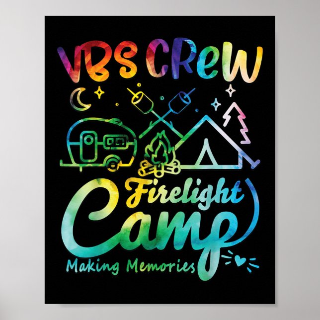 Affiche Vbs Crew Camp Firelight Vacation Bible School Camp (Devant)