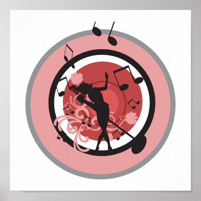 Affiche vecteur diva de musique (Devant)