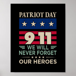 Affiche Vector patriot jour 9 11 nous n'oublierons jamais 
