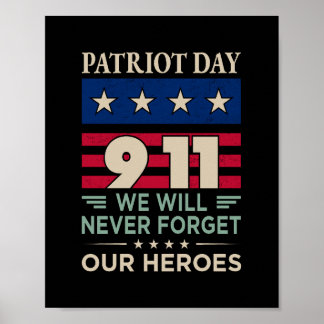 Affiche Vector patriot jour 9 11 nous n'oublierons jamais
