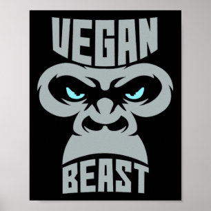 Affiche Vegan Beast Exercice Muscle Gorilla Gym Bodybuildi