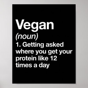 Affiche Vegan Definition Sport amusant Salle de gym