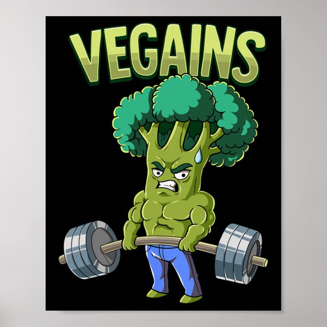 Affiche Vegan Gym Bodybuilding Vegans (Devant)