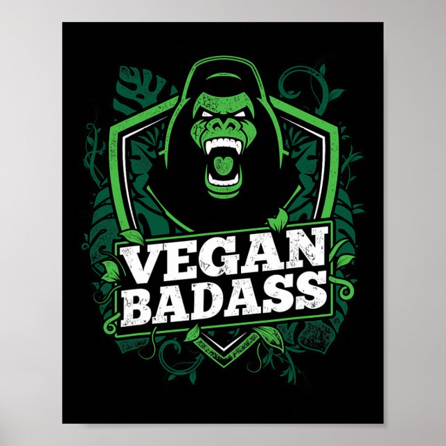 Affiche Vegan Mal Fitness Gorilla Bodybuilding Beast (Devant)