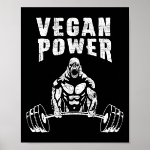 Affiche Vegan Power Gorilla Bodybuilding Gym Working Desig