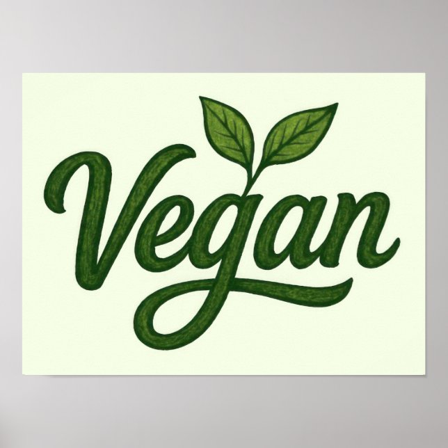 Affiche Vegan vert (Devant)
