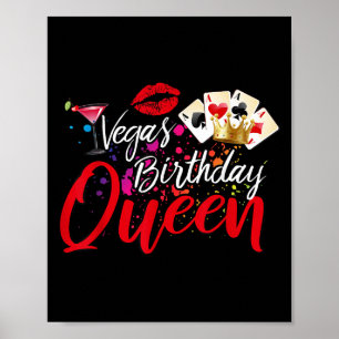 Affiche Vegas Anniversaire Reine Funny Ami Fête de vacance