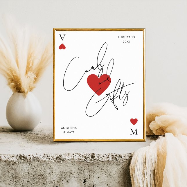 Affiche Vegas Casino Playing Card Cards & Gifts Sign (Créateur téléchargé)
