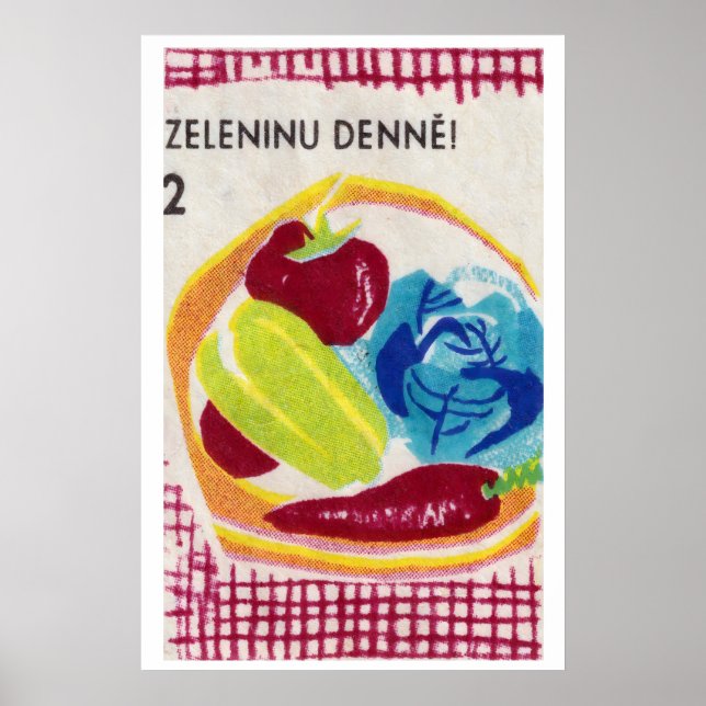 Affiche Vegetable Bowl Matchbox Art Print, Czechoslovakian (Devant)