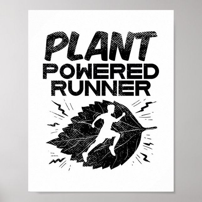Affiche Végétalien - Coureur Propulsé par les Plantes (Devant)