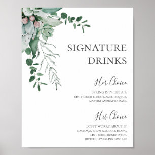 Affiche Végétation Luxuriante Enseigne de Boissons Signa