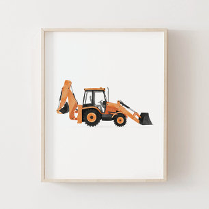 Affiche Véhicule de construction Chargeuse pelleteuse arri