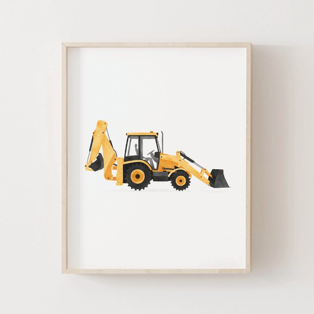 Affiche Véhicule de construction Chargeuse pelleteuse arri (Créateur téléchargé)