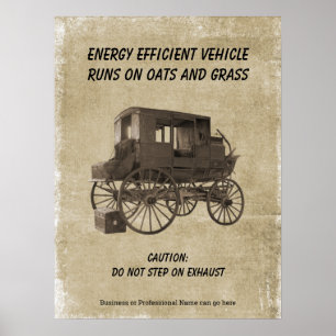 Affiche Véhicule Énergétique Humoristique