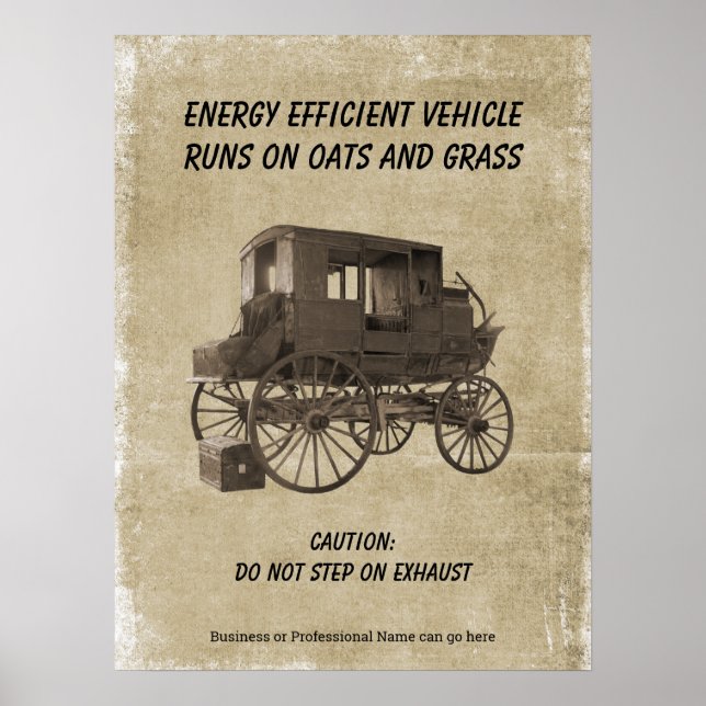 Affiche Véhicule Énergétique Humoristique (Devant)