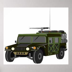 Affiche Véhicule tactique tout-terrain Humvee militaire