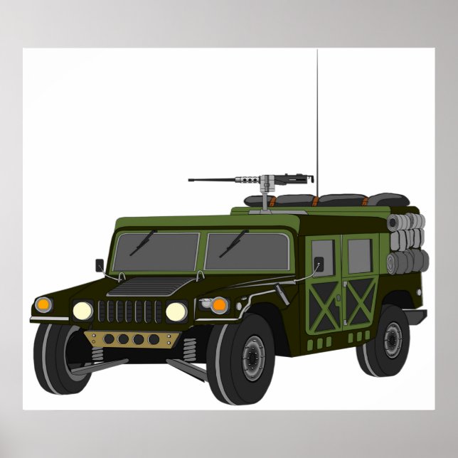 Affiche Véhicule tactique tout-terrain Humvee militaire (Devant)