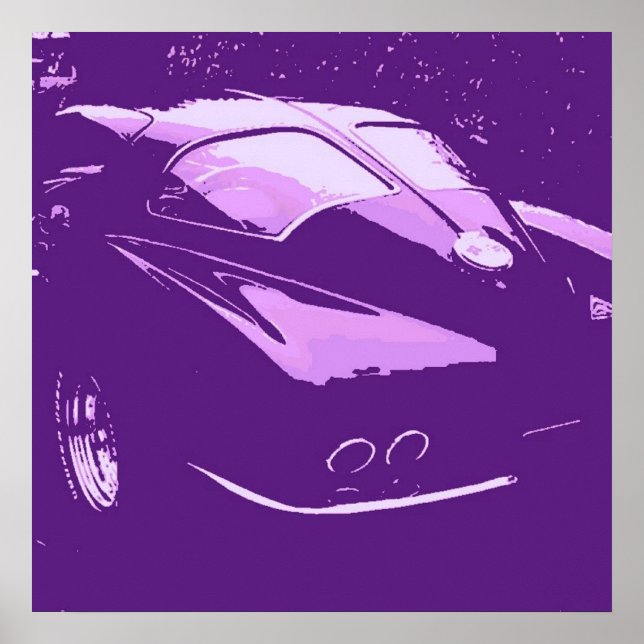 Affiche Véhicules classiques de fenêtre fractionnée (Devant)