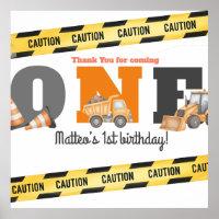 Véhicules de construction Premier anniversaire Tom