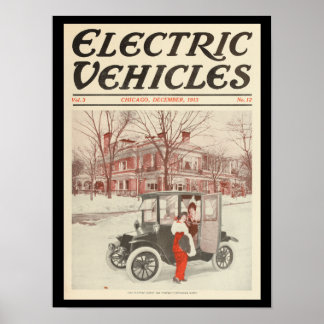 Affiche Véhicules électriques Automobiles Vintage Imprimer