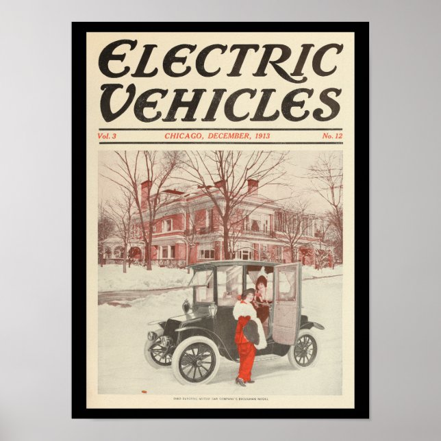 Affiche Véhicules électriques Automobiles Vintage Imprimer (Devant)