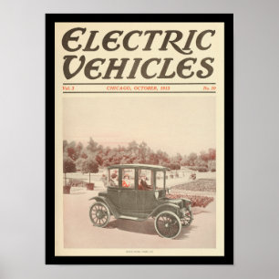 Affiche Véhicules électriques Automobiles Vintage Imprimer