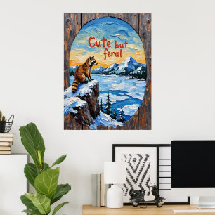 Affiche Veille hivernale : Raccoon par Frozen Waters