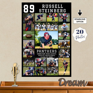 Affiche Veillée des Seniors de Football 20 Collage de Phot