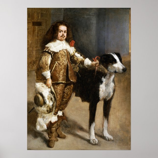 Affiche Velázquez - A Fool With A Dog 1650 (Devant)