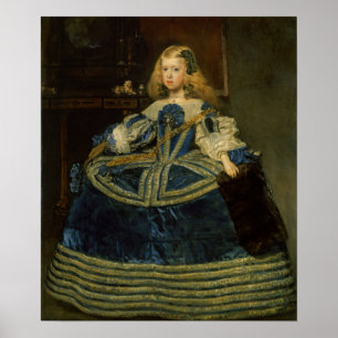 Affiche Velázquez - Marguerite-Thérèse en robe bleue