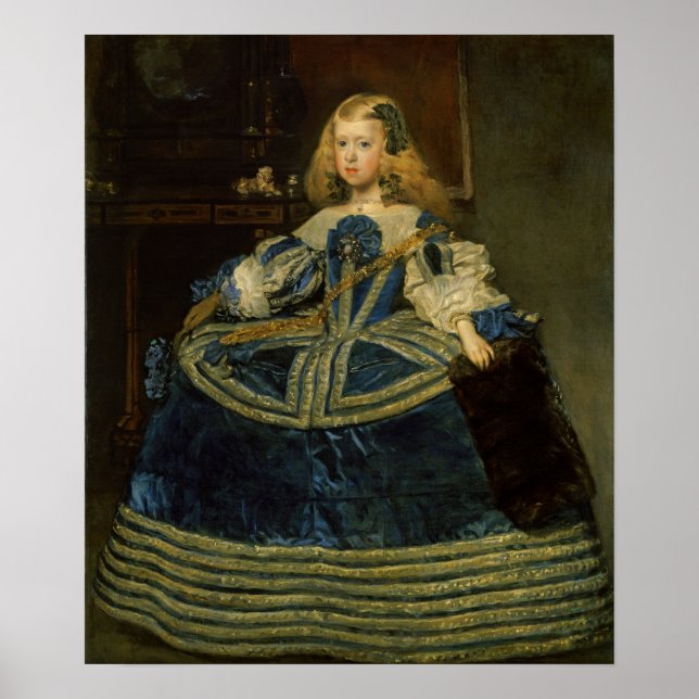 Affiche Velázquez - Marguerite-Thérèse en robe bleue (Devant)
