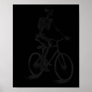 Affiche Vélo à cheval Scary Halloween Skeleton Biker