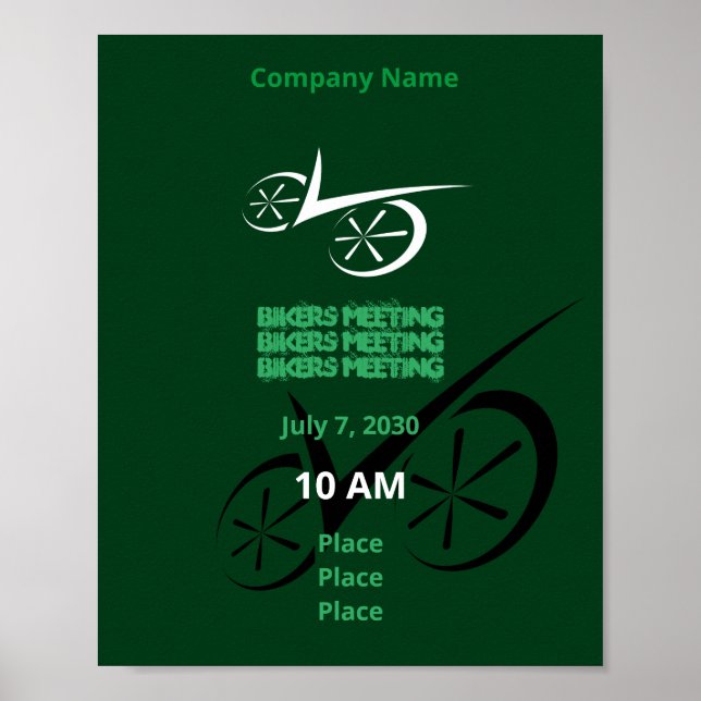 Affiche Vélo à définition verte (Devant)