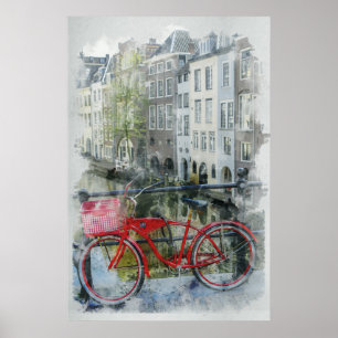 Affiche Vélo, Amsterdam