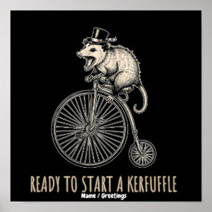 Affiche Vélo Ancien Pagaille Opossum Hurleur