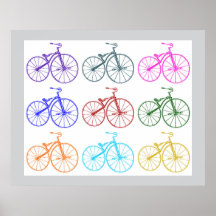 Vélo antique vintage imprimé motif multicolore
