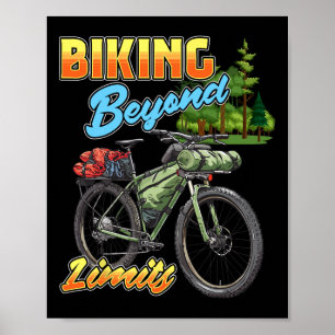Affiche Vélo au-delà des limites Vélo tout terrain Camping