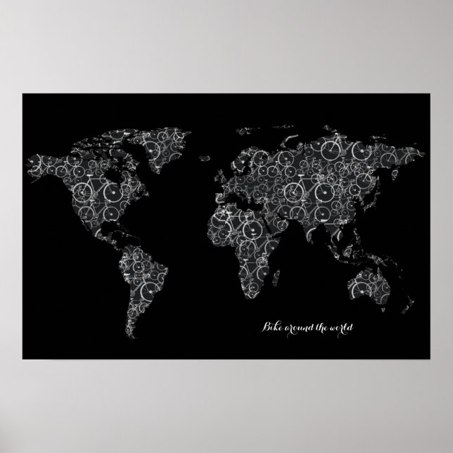 Affiche vélo autour du monde, vélo (Devant)