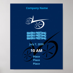 Affiche Vélo bleu intelligent défini