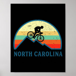 Affiche Vélo Carolina North Vélo tout terrain Rétro Mtb Mo
