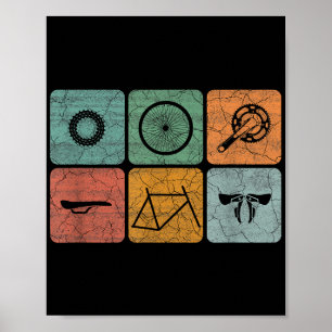 Affiche Vélo Cyclisme Vintage Pièces de vélo Cadeaux cycli