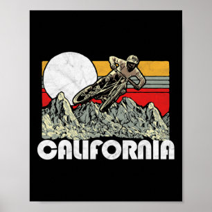Affiche Vélo de montagne californien ambiance rétro 80