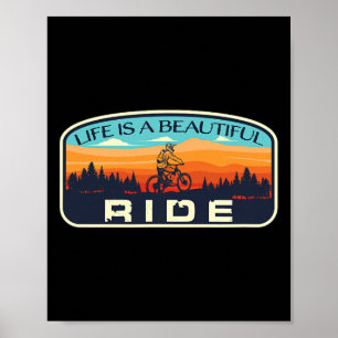 Affiche Vélo de Montagne Cyclisme Rétro Mtb Trail Enthousi
