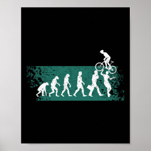 Affiche Vélo de Montagne Cyclisme Tout Terrain Évolution D