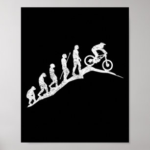 Affiche Vélo de Montagne Descente Évolution Vélo Drôle Mtb