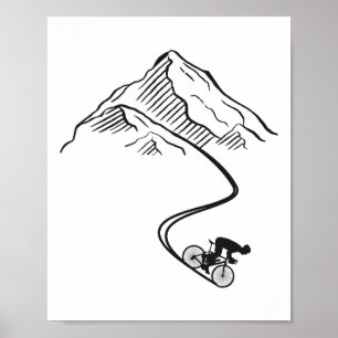 Affiche Vélo de montagne Enduro Mtb en descente Minimalis